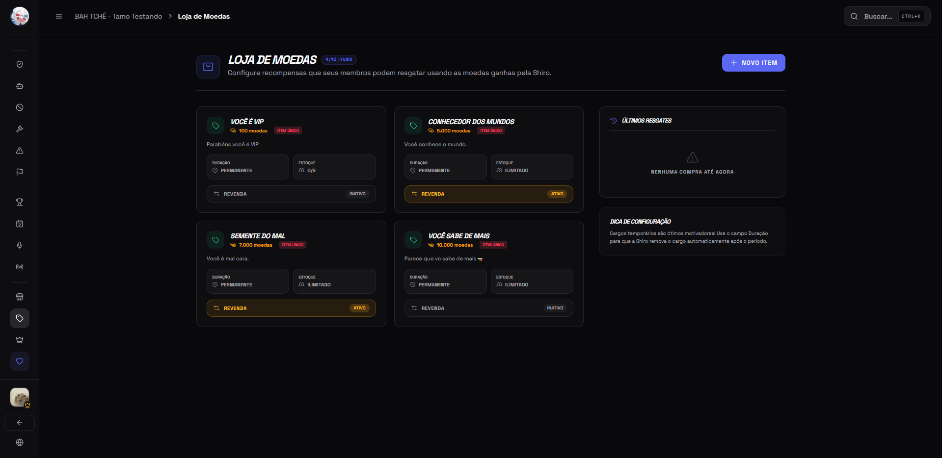 Shop Dashboard